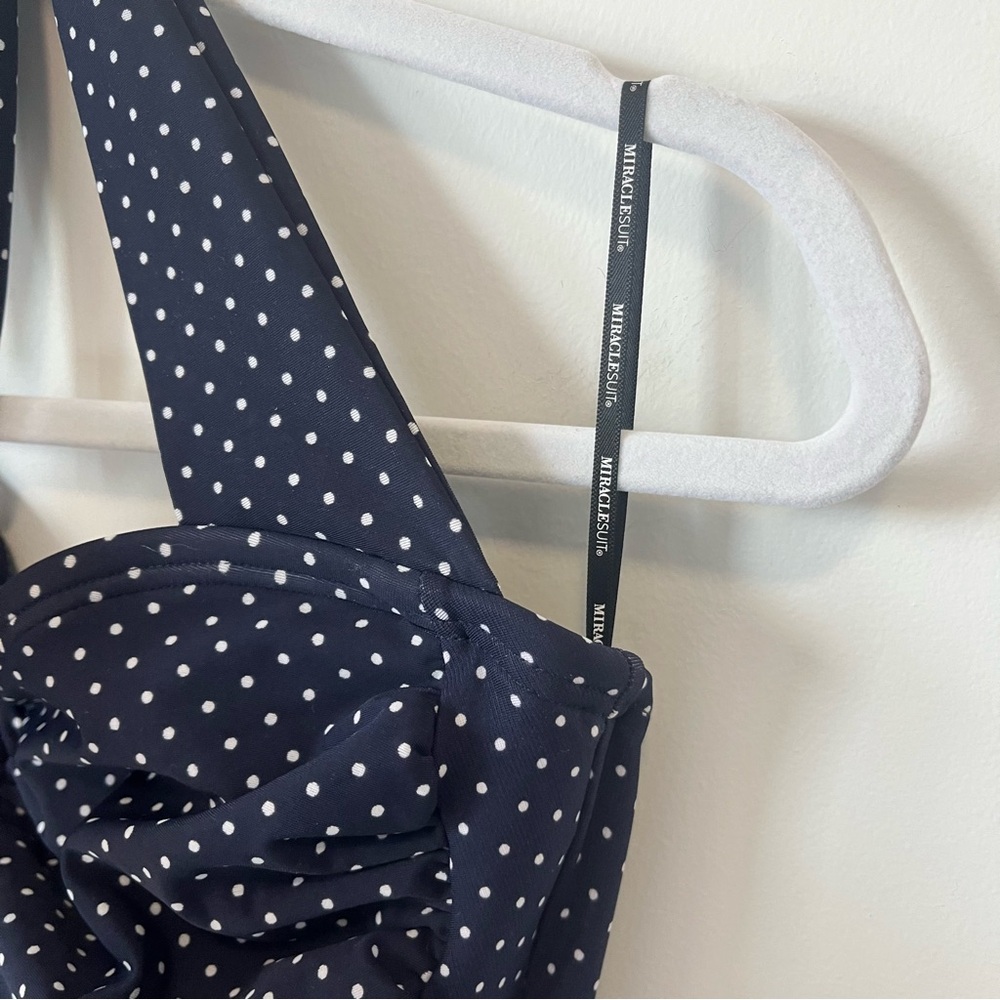 MIRACLESUIT Spellbound pin point Polka Dot Halter One Piece Swimsuit S - Picture 8 of 16